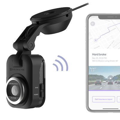 Smart Dash Cam with Suction Cup Base