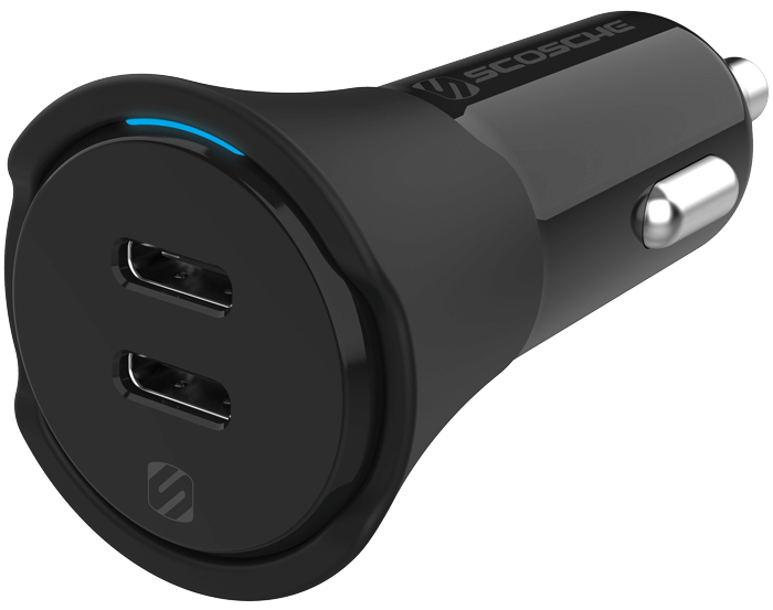 PowerVolt Dual-Port Registered USB-C Car Charger