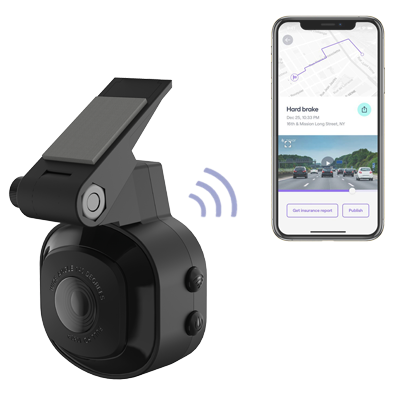 Image of  dash camera with phone app