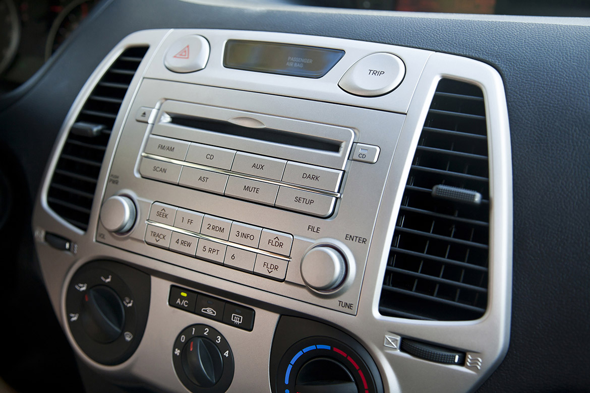 close up of car dash controls