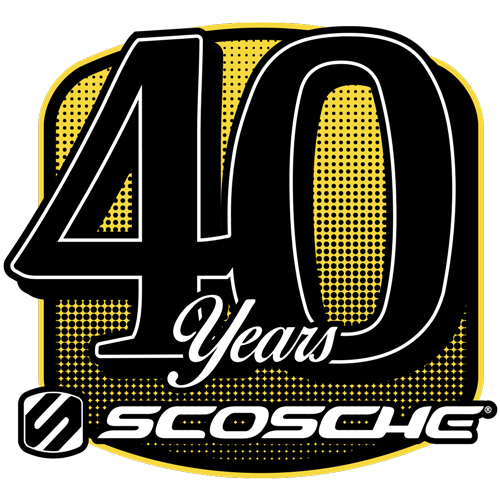 scosche 40th year logo